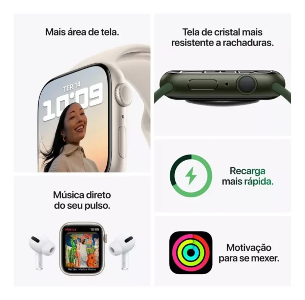 Smartwatch W34+ Android Ios 2023 Desenho Da Pulseira Lisa Silicone - Imagem 10